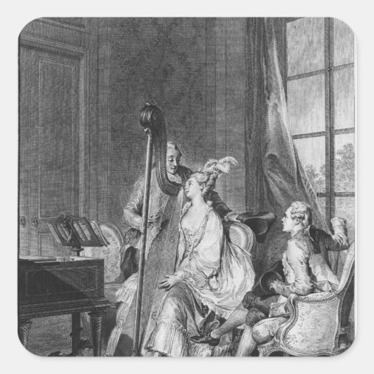 Het perfecte akkoord vierkante sticker (Voorkant)