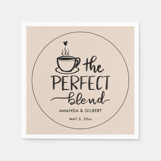 Het perfecte blend Script Kraft Paper Wedding Napk Servet (Voorkant)
