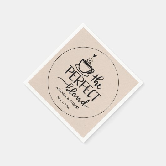Het perfecte blend Script Kraft Paper Wedding Napk Servet (Hoek)