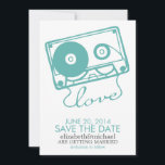 Het perfecte huwelijk van de Mengeling sparen de D Save The Date<br><div class="desc">De hedendaagse en unieke bruiloft sparen de datumaankondigingen kenmerkt een koele illustratie van een cassetteband.</div>