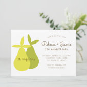 Het perfecte Jubileum van de Paar Gele Groene Pere Kaart (Staand voorkant)