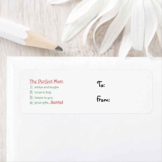 Het perfecte Man-kerstlabel Etiket (Insitu)