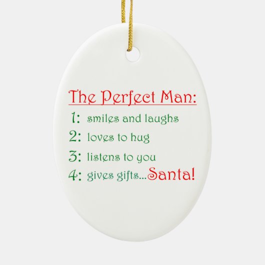 Het perfecte Man-ovaal siermiddel Keramisch Ornament (Achterkant)