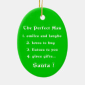 Het perfecte Man-ovaal siermiddel Keramisch Ornament (Achterkant)