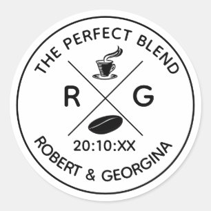 Het perfecte mengsel grillig huwelijksgeschenk ronde sticker