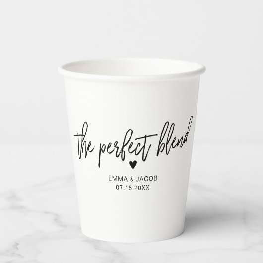 Het perfecte mengsel, thee of koffie papieren bekers (Achterkant)