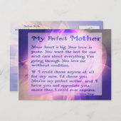 Het perfecte moeder Briefkaart (Voorkant / Achterkant)