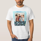 Het perfecte opa aangepaste foto blauw Lijst T-shirt (Voorkant)