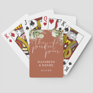 Het Perfecte Paar Groene Terracotta Huwelijksgunst Pokerkaarten