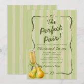 Het perfecte paar, Pear Theme Vrijgezellenfeest Kaart (Voorkant / Achterkant)