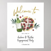 Het perfecte paar pizza- en bier welkomstbord poster (Voorkant)