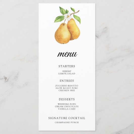 Het perfecte peper Bruidsfeest menu (Voorkant)