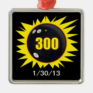 Het perfecte spel in Bowling, Kol & Gele Grafisch Metalen Ornament