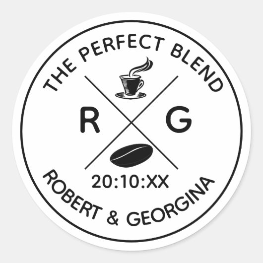 Het perfecte witte huwelijk ronde sticker (Voorkant)