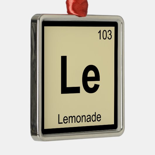 Het periodiek tabelsymbool Le-Lemonade Chemistry Metalen Ornament (Rechts)