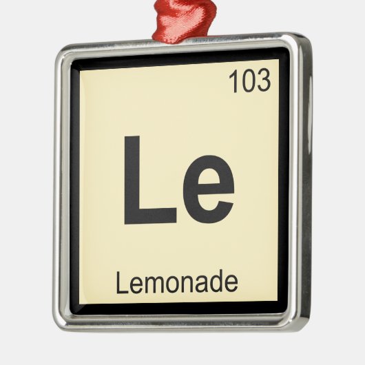 Het periodiek tabelsymbool Le-Lemonade Chemistry Metalen Ornament (Links)