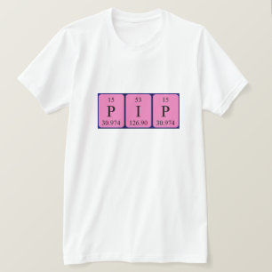 Het periodieke shirt van de lijstnaam van het pixe