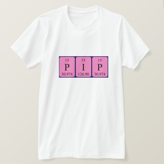 Het periodieke shirt van de lijstnaam van het pixe (Design voorkant)