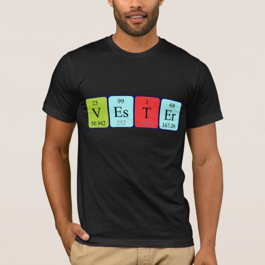 Het periodieke shirt van de lijstnaam van Vester (Voorkant)