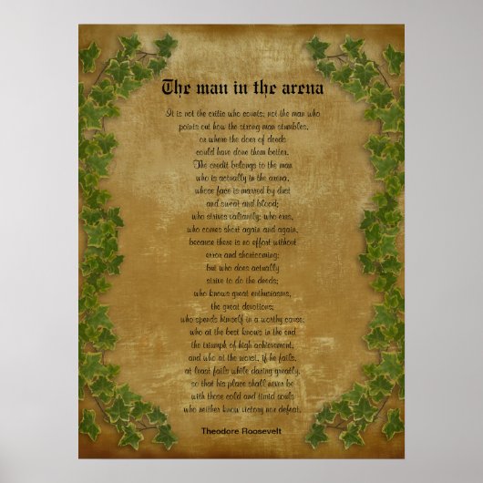 Het perkament met ivoren "Het man in de arena" Poster (Voorkant)