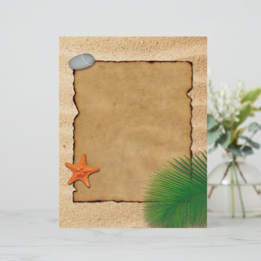 Het perkament met zand - briefterhead Stationery (Staand voorkant)