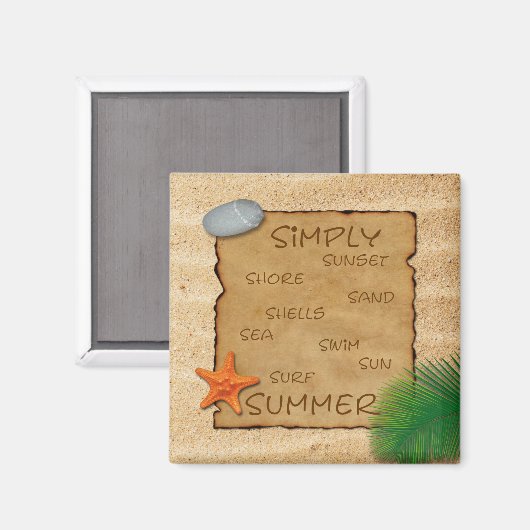Het perkament op Zand Achtergrond - Magnet (Voorkant / Achterkant)