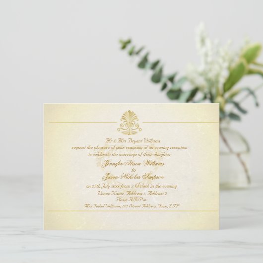 Het perkamentpapier voor de uitnodiging tot het a (Staand voorkant)