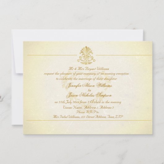 Het perkamentpapier voor de uitnodiging tot het a (Voorkant)