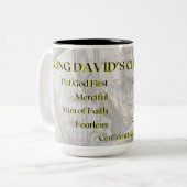 Het personage van koning David Tweekleurige Koffiemok (Voorkant links)