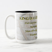 Het personage van koning David Tweekleurige Koffiemok (Links)