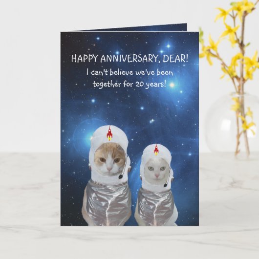 Het Personaliseerbare Grappige RuimteJubileum van Kaart (Gele Bloem)