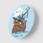 Het Personaliseerbare Noah Doopsel van het Baby Ronde Klok (Hoek)