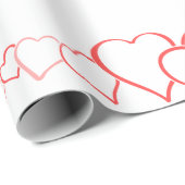 Het PERSONALISEERBARE RODE EN WITTE Verpakkende Cadeaupapier (Rol Hoek)