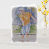 HET PERSONALISEERBARE WENSKAART VAN HET TENNIS KAART (Gele Bloem)