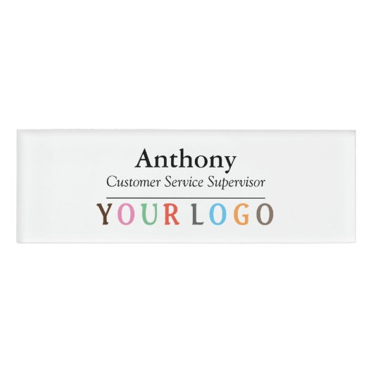 Het Personeel Groot van de Werknemer van de Logo v Naambadge (Voorkant)