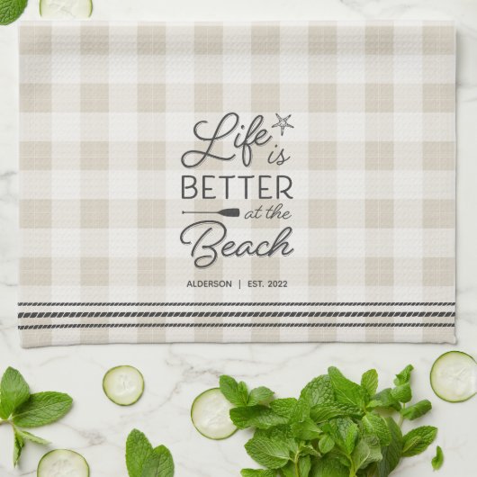 Het persoonlijke leven is beter bij de strand Pset Theedoek (Gevouwen)