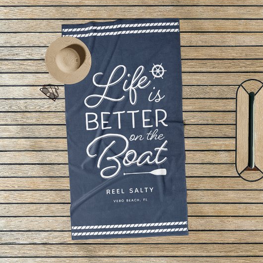 Het persoonlijke leven is beter in de boot strandlaken