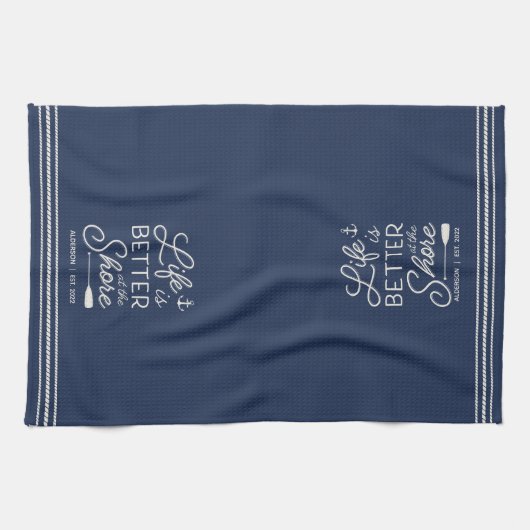 Het persoonlijke leven is beter op de kust theedoek (Horizontaal)