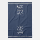 Het persoonlijke leven is beter op de kust theedoek (Verticaal)