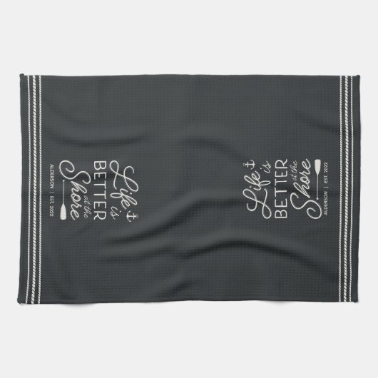 Het persoonlijke leven is beter op de kust theedoek (Horizontaal)