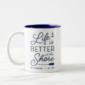 Het persoonlijke leven is beter op de kust tweekleurige koffiemok (Links)