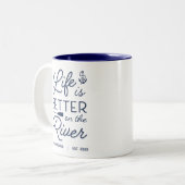Het persoonlijke leven is beter op de rivier tweekleurige koffiemok (Voorkant links)