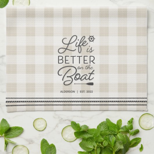 Het persoonlijke leven is beter op het bord theedoek (Gevouwen)