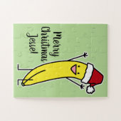 Het pet die van de Kerstman van de banaan de Legpuzzel (Horizontaal)