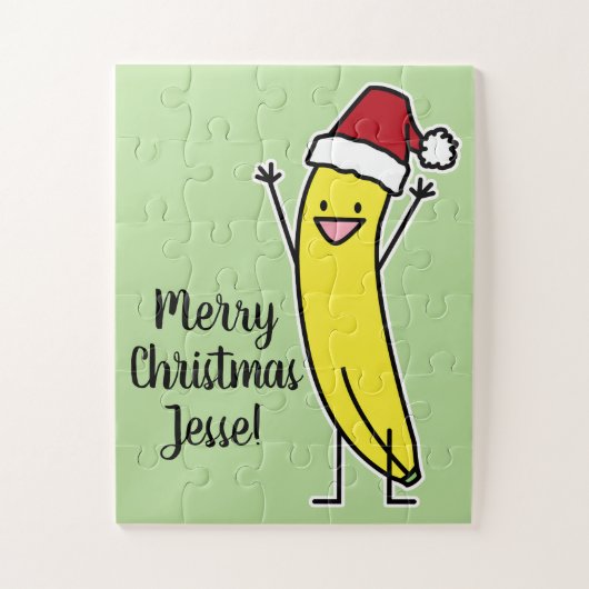 Het pet die van de Kerstman van de banaan de Legpuzzel (Verticaal)
