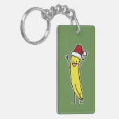 Het pet die van de Kerstman van de banaan de Sleutelhanger (Voorkant Links)