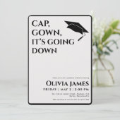 Het pet gaat naar beneden... een grappige afstudee kaart (Staand voorkant)