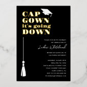 Het pet gaat naar beneden. folie uitnodiging (Voorkant)