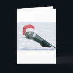 Het pet oude Microfoon van de kerstman Feestdagen Kaart<br><div class="desc">Een mooi ontwerp die van Kerstmis een microfoon met een een santapet en sneeuw tonen. Ook beschikbaar in een oude stijl (te zien gelieve winkel voor details)</div>