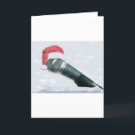 Het pet oude Microfoon van de kerstman Feestdagen Kaart<br><div class="desc">Een mooi ontwerp die van Kerstmis een microfoon met een een santapet en sneeuw tonen. Ook beschikbaar in een oude stijl (te zien gelieve winkel voor details)</div>
